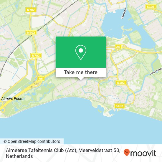 Almeerse Tafeltennis Club (Atc), Meerveldstraat 50 kaart