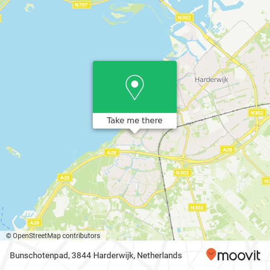 Bunschotenpad, 3844 Harderwijk kaart