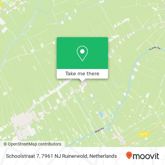 Schoolstraat 7, 7961 NJ Ruinerwold kaart