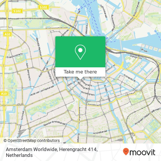 Amsterdam Worldwide, Herengracht 414 kaart