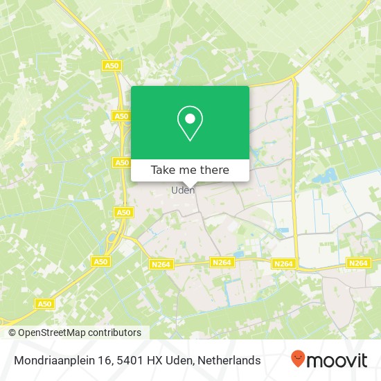 Mondriaanplein 16, 5401 HX Uden kaart