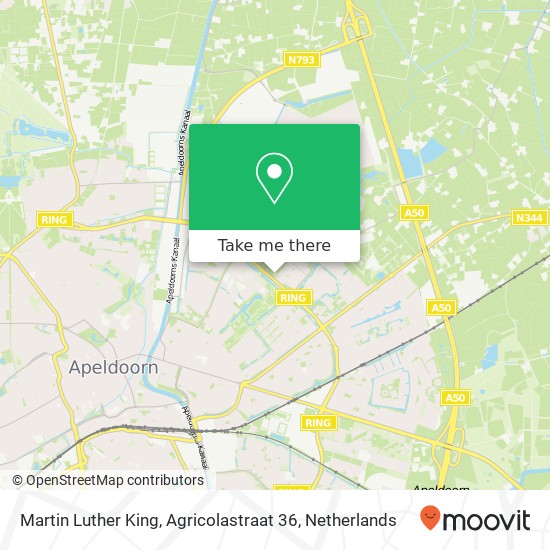 Martin Luther King, Agricolastraat 36 kaart