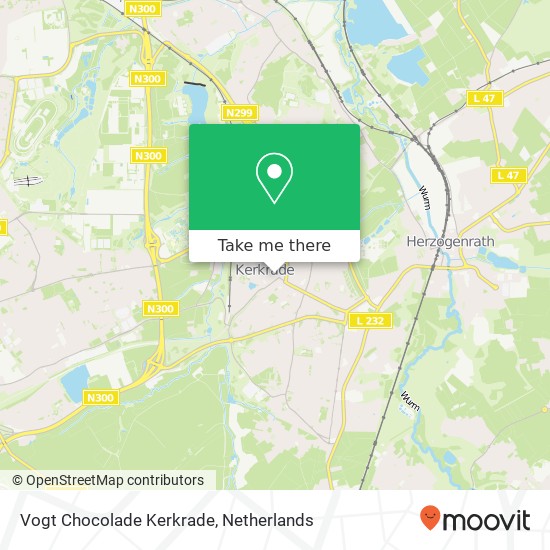 Vogt Chocolade Kerkrade, Hoofdstraat 10 kaart