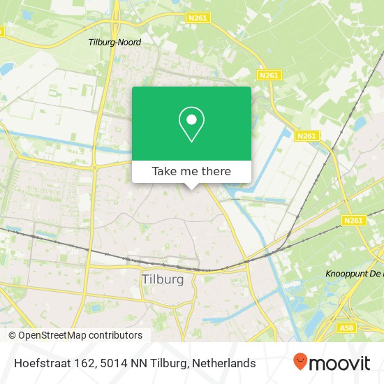 Hoefstraat 162, 5014 NN Tilburg kaart