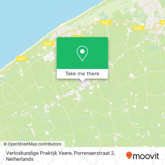 Verloskundige Praktijk Veere, Porrenaerstraat 2 kaart