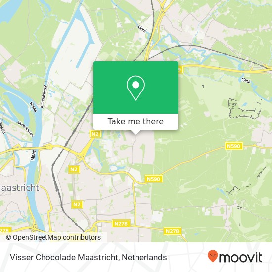 Visser Chocolade Maastricht, Ambyerstraat-Noord 38 kaart