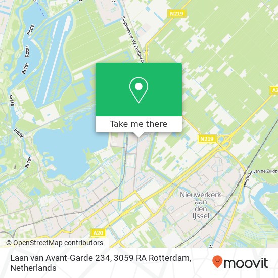 Laan van Avant-Garde 234, 3059 RA Rotterdam kaart