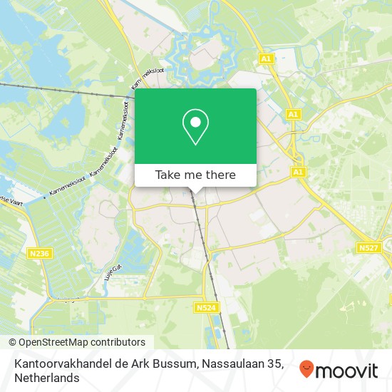 Kantoorvakhandel de Ark Bussum, Nassaulaan 35 kaart