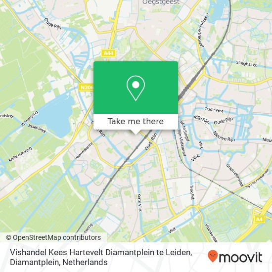 Vishandel Kees Hartevelt Diamantplein te Leiden, Diamantplein kaart