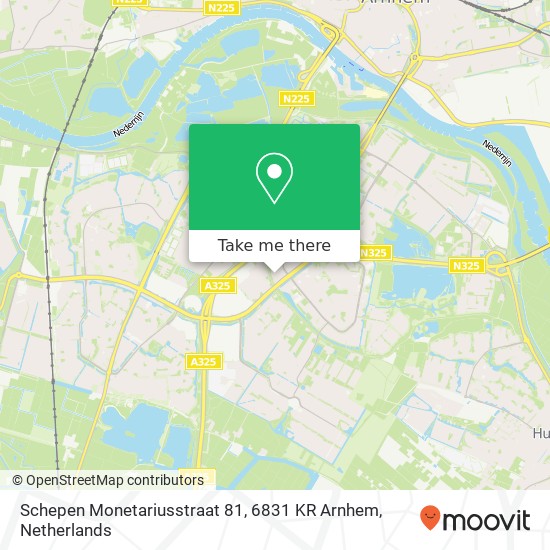 Schepen Monetariusstraat 81, 6831 KR Arnhem kaart