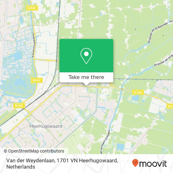 Van der Weydenlaan, 1701 VN Heerhugowaard kaart