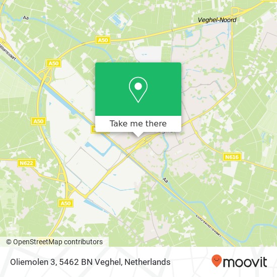 Oliemolen 3, 5462 BN Veghel kaart