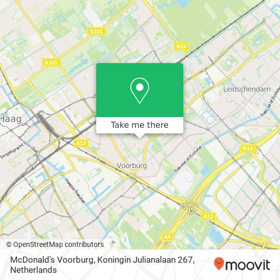 McDonald's Voorburg, Koningin Julianalaan 267 kaart