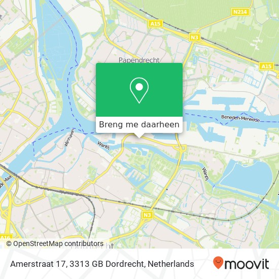 Amerstraat 17, 3313 GB Dordrecht kaart