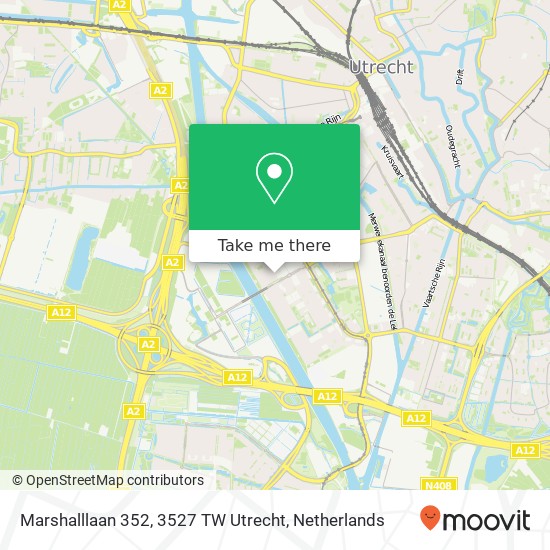 Marshalllaan 352, 3527 TW Utrecht kaart