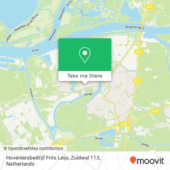 Hoveniersbedrijf Frits Leijs, Zuidwal 113 kaart