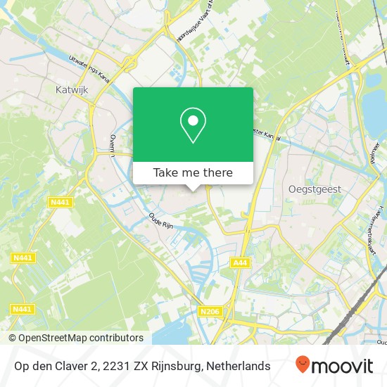 Op den Claver 2, 2231 ZX Rijnsburg kaart