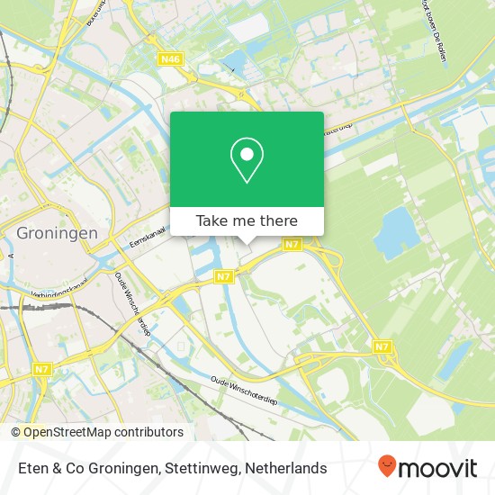 Eten & Co Groningen, Stettinweg kaart