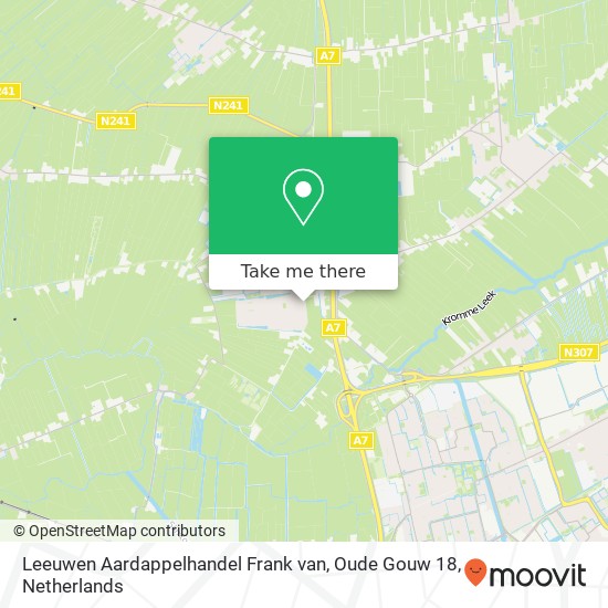 Leeuwen Aardappelhandel Frank van, Oude Gouw 18 kaart