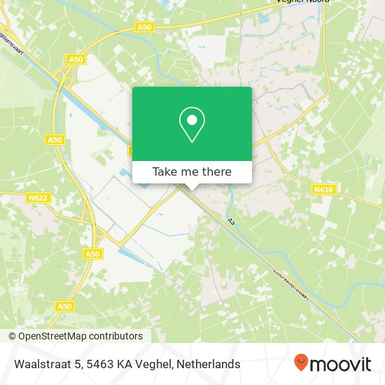 Waalstraat 5, 5463 KA Veghel kaart