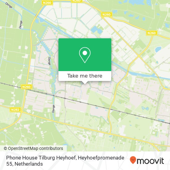 Phone House Tilburg Heyhoef, Heyhoefpromenade 55 kaart