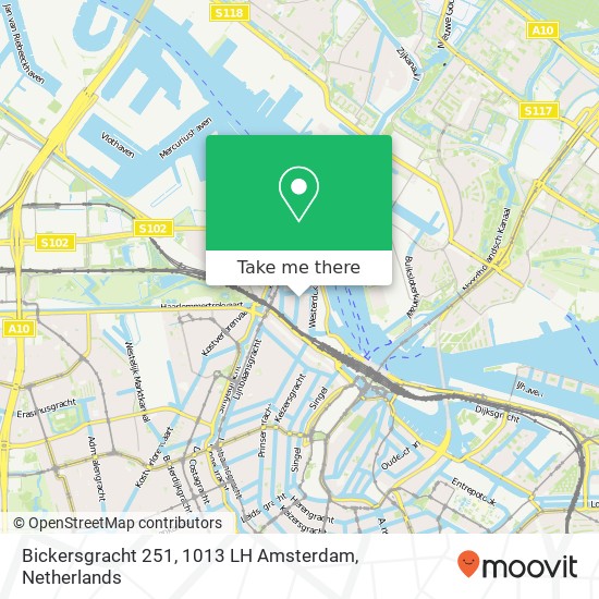Bickersgracht 251, 1013 LH Amsterdam kaart