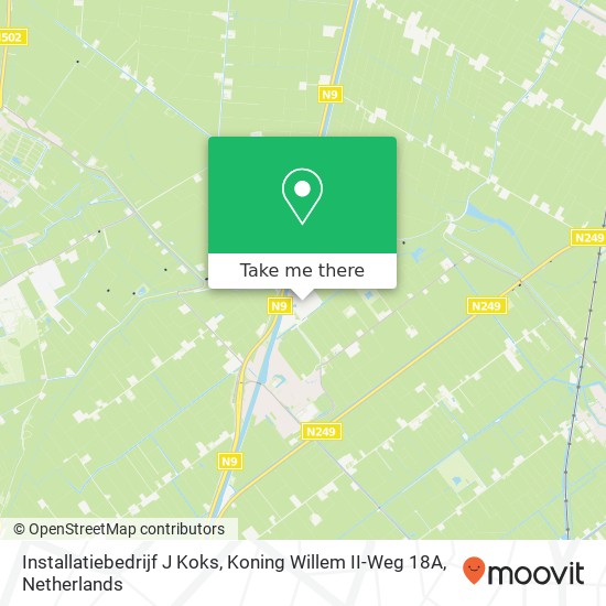 Installatiebedrijf J Koks, Koning Willem II-Weg 18A kaart