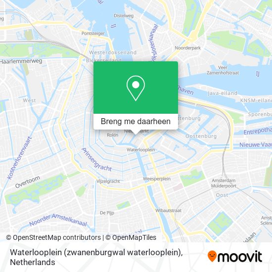 Waterlooplein (zwanenburgwal waterlooplein) kaart