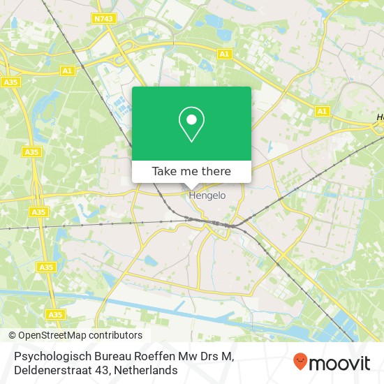 Psychologisch Bureau Roeffen Mw Drs M, Deldenerstraat 43 kaart