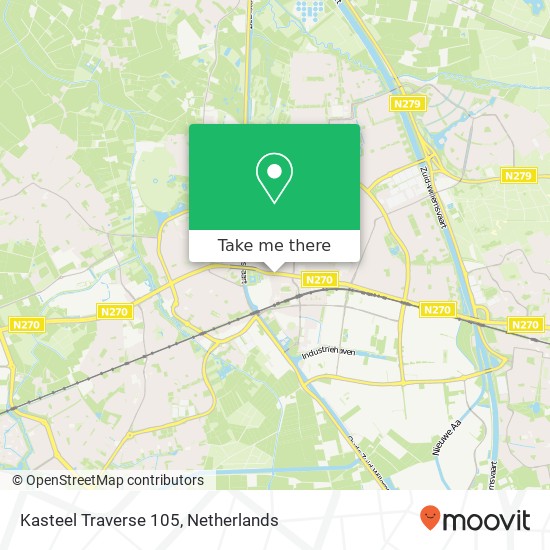 Kasteel Traverse 105, 5701 NR Helmond kaart
