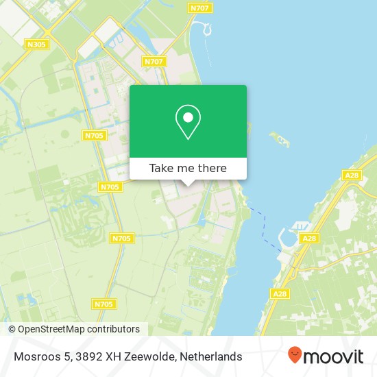 Mosroos 5, 3892 XH Zeewolde kaart