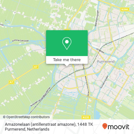 Amazonelaan (antillenstraat amazone), 1448 TK Purmerend kaart