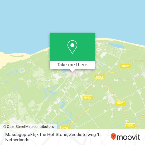 Massagepraktijk the Hot Stone, Zeedistelweg 1 kaart