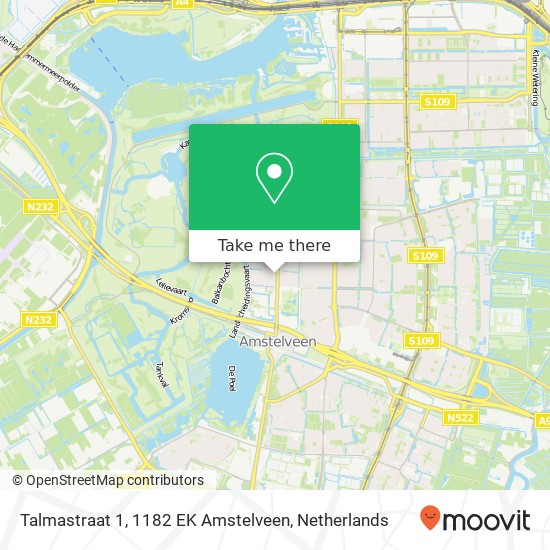 Talmastraat 1, 1182 EK Amstelveen kaart