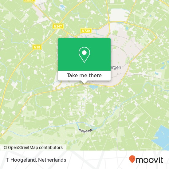 T Hoogeland kaart