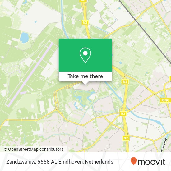 Zandzwaluw, 5658 AL Eindhoven kaart