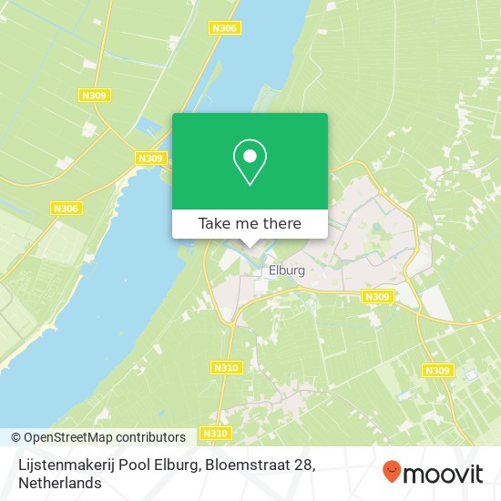 Lijstenmakerij Pool Elburg, Bloemstraat 28 kaart