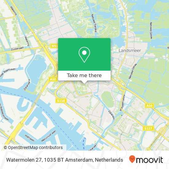 Watermolen 27, 1035 BT Amsterdam kaart