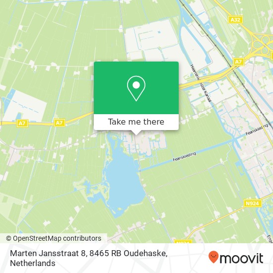 Marten Jansstraat 8, 8465 RB Oudehaske kaart