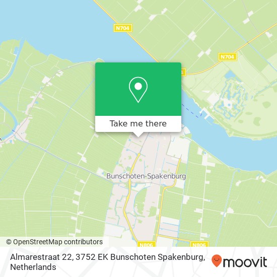 Almarestraat 22, 3752 EK Bunschoten Spakenburg kaart