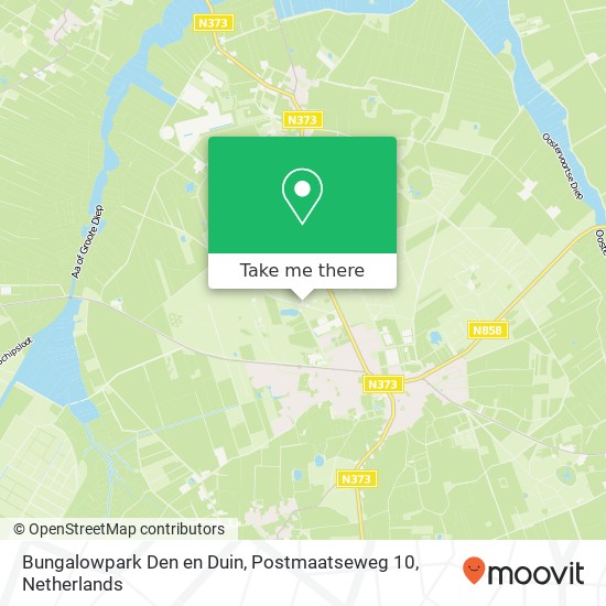 Bungalowpark Den en Duin, Postmaatseweg 10 kaart