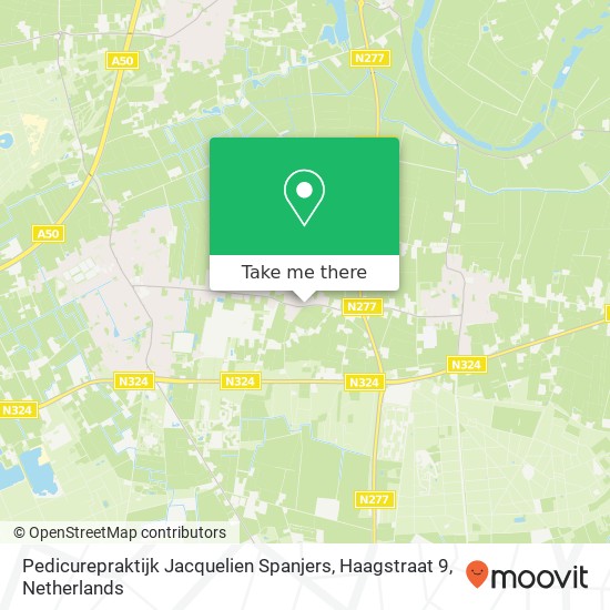 Pedicurepraktijk Jacquelien Spanjers, Haagstraat 9 kaart