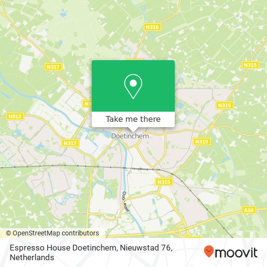 Espresso House Doetinchem, Nieuwstad 76 kaart