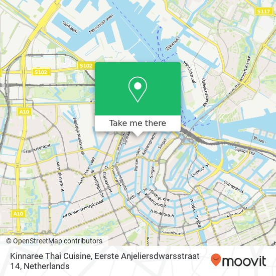 Kinnaree Thai Cuisine, Eerste Anjeliersdwarsstraat 14 kaart