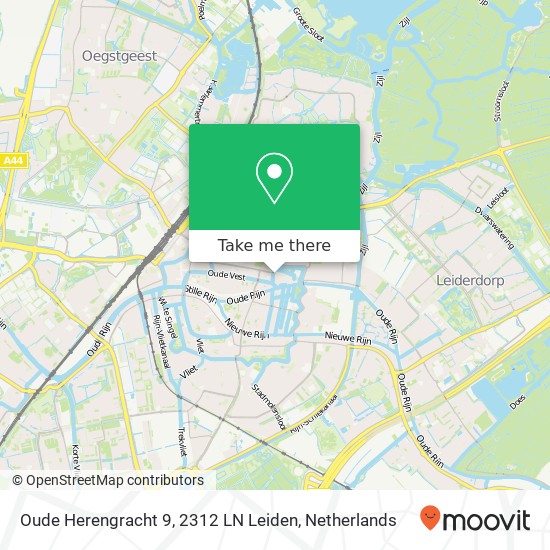 Oude Herengracht 9, 2312 LN Leiden kaart