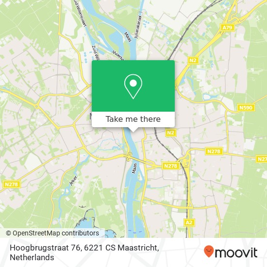 Hoogbrugstraat 76, 6221 CS Maastricht kaart