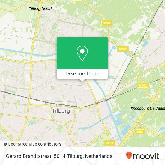 Gerard Brandtstraat, 5014 Tilburg kaart