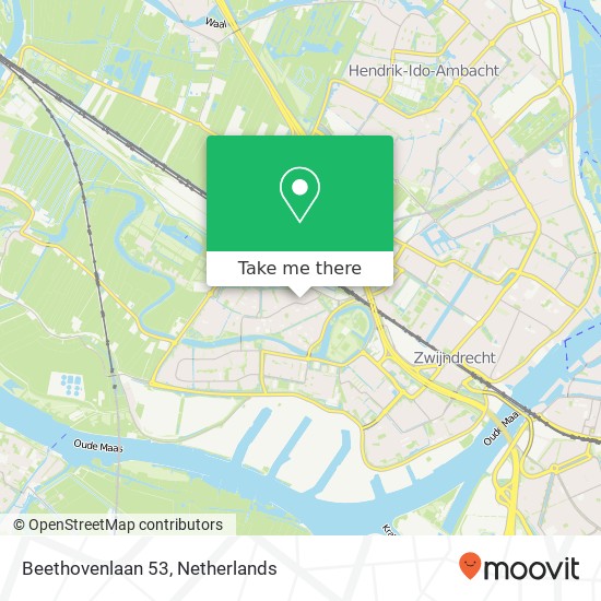Beethovenlaan 53, 3335 BD Zwijndrecht kaart