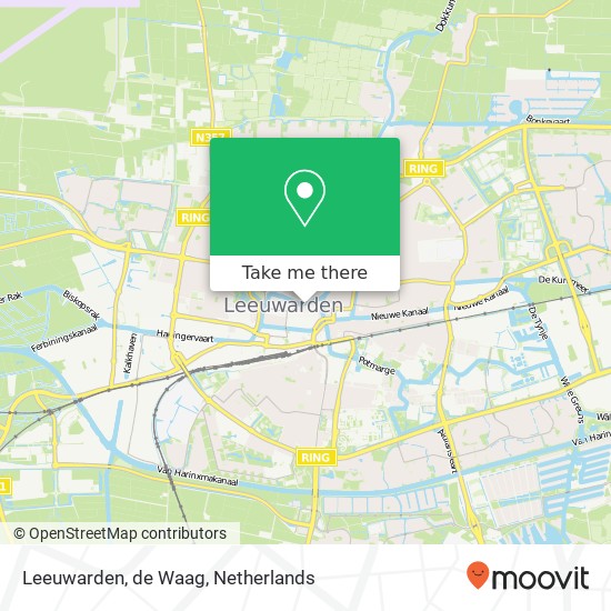 Leeuwarden, de Waag kaart