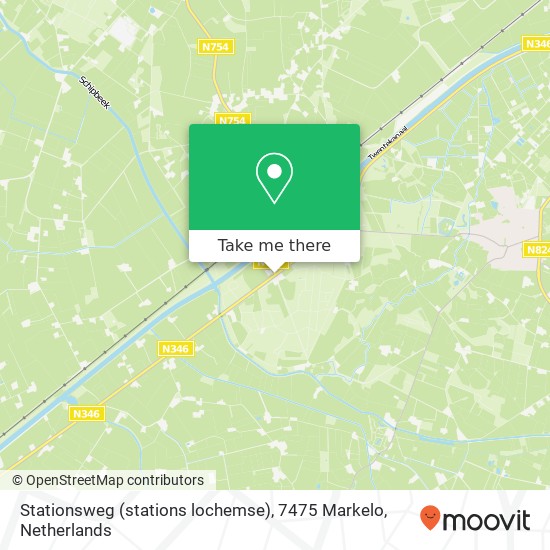 Stationsweg (stations lochemse), 7475 Markelo kaart